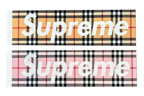 sticker supreme burberry|supreme burberry box logo.